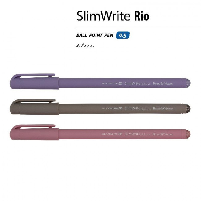 Ручка шариковая 0,5мм синяя "SlimWrite. Rio", BV/20-0055 (24)