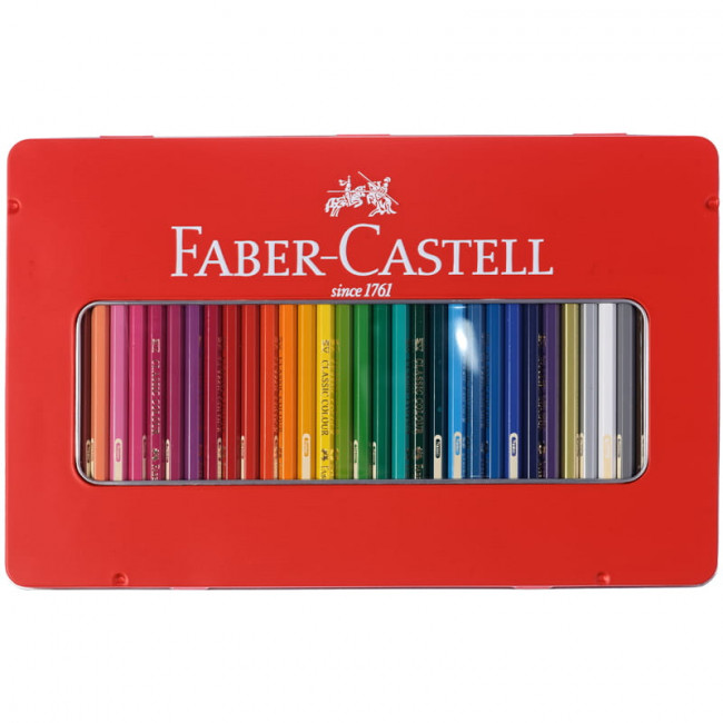 Карандаши цветные Faber-Castell, 36цв., заточен., метал. кор. Карандаши цветные Faber-Castell, 36цв., заточен., метал. кор.