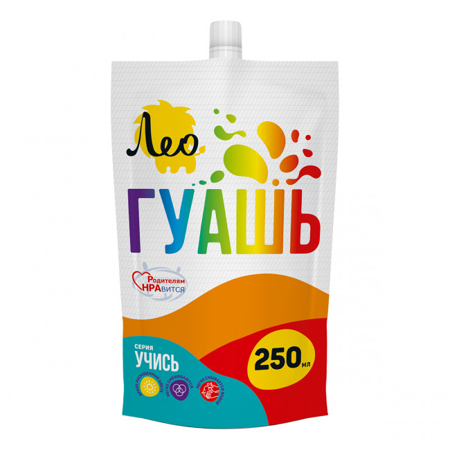 Краска гуашь 250мл, оранжевая, Учись Лео/LGD-250 №214