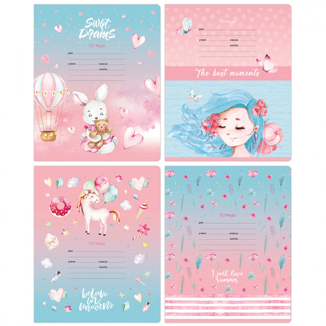 Тетрадь А5 12л клетка "Моменты счастья" скрепка, BG/Т5ск12 10745 (16)