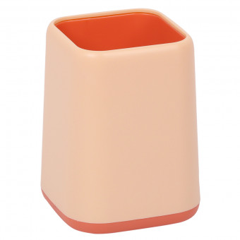 Подставка 10,7x8x8см для пишущих принадлежностей "Style" настольная, пластиковая, лососевый, deVENTE/4104327