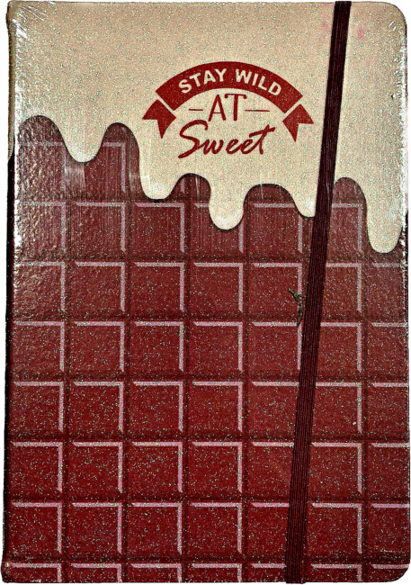 Блокнот 21 х 14,5 см, 96 л., внутренний блок в клетку, плотность бумаги 70г/м2, твердая обложка, на резинке, 4 дизайна в ассортименте, термоусадочная плёнка, картонный дисплей