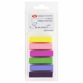 Пластика 120гр 6цв "Цветочный", Сонет Невская палитра/591031245