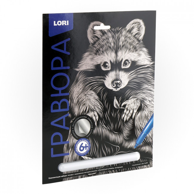 Гравюра "Пушистый енот", LORI/Гр/ф-557