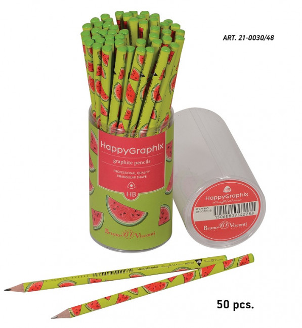 Карандаш 2 мм НВ чернографитовый "HappyGraphix. Fresh & fruity. Арбуз", BV/21-0030/48 (50) Карандаш 2 мм НВ чернографитовый "HappyGraphix. Fresh & fruity. Арбуз", BV/21-0030/48 (50)