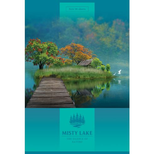 Тетрадь для записей А4 скоба 96л. клетка "Туман над рекой" BG (3/15)