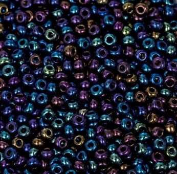 Бисер "ASMAR" размер №12, вес: 450 г, чёрный хамелеон