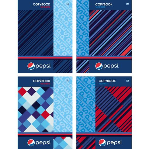 Тетрадь для записей со сменным блоком 160л. А5 "PEPSI" (ассорти) ламинация глянцевая, индивидуальная упаковка