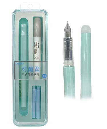 Ручка перьевая D&S "Мятный" +2 картриджа с термическими чернилами, спонж, пластиковый корпус, в упаковке ПВХ, CJ-219  (1/1/192)