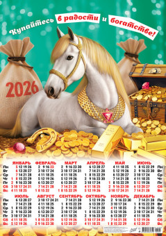 Календарь-плакат А2 2026г "Купайтесь в радости", ПО-26-002 Календарь-плакат А2 2026г "Купайтесь в радости", ПО-26-002