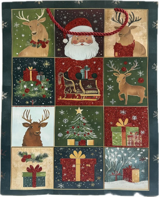 Пакет 18*8.5*24см подарочный "Новогодний", цвет ассорти, 99185M (12)