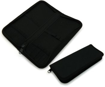 Пенал для кистей YG-3 текстиль, 23*9см, на 10 предметов, прямоугольный, черный, на молнии (1/150)