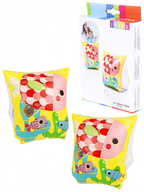 Нарукавники для плавания 23x15 см. Веселые рыбки INTEX. Возраст 3-6 лет Арт. 58652NP Нарукавники для плавания 23x15 см. Веселые рыбки INTEX. Возраст 3-6 лет Арт. 58652NP