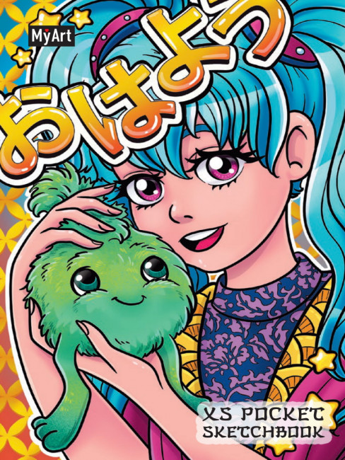 Скетчбук XS Pocket "Девочка с голубыми волосами. Аниме" MyArt. Формат: 95х138х11 96стр, Проф-Пресс