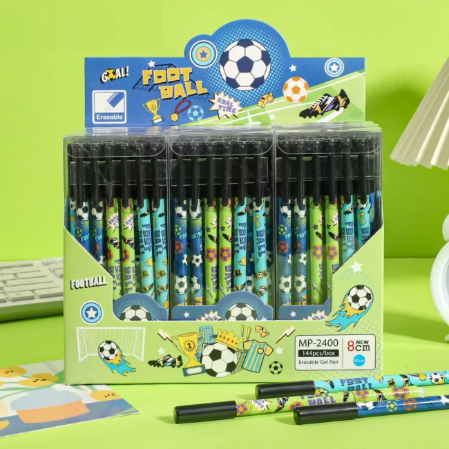 Ручка гелевая синяя 0,38мм Магистр "Football", со стираемыми чернилами, MP-2400