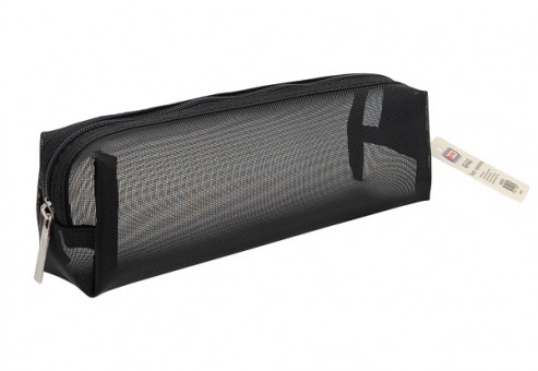 Пенал-косметичка 20х5х6см из органзы, прямоугольный, черный, Asmar