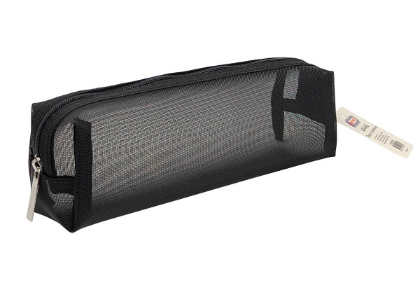 Пенал-косметичка 20х5х6см из органзы, прямоугольный, черный, Asmar