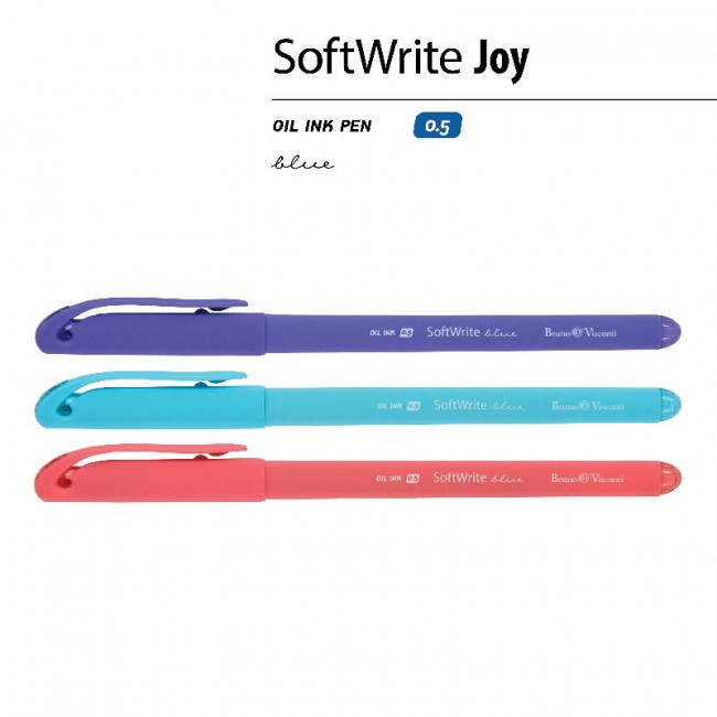 Ручка шариковая 0,5мм синяя "SoftWrite. Joy", BV/20-0094 (24) Ручка шариковая 0,5мм синяя "SoftWrite. Joy", BV/20-0094 (24)
