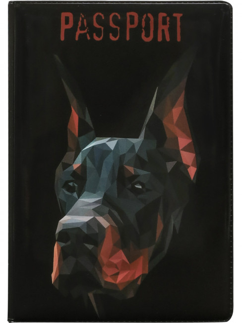 Обложка на паспорт "Доберман" (ПВХ) ОП-0422