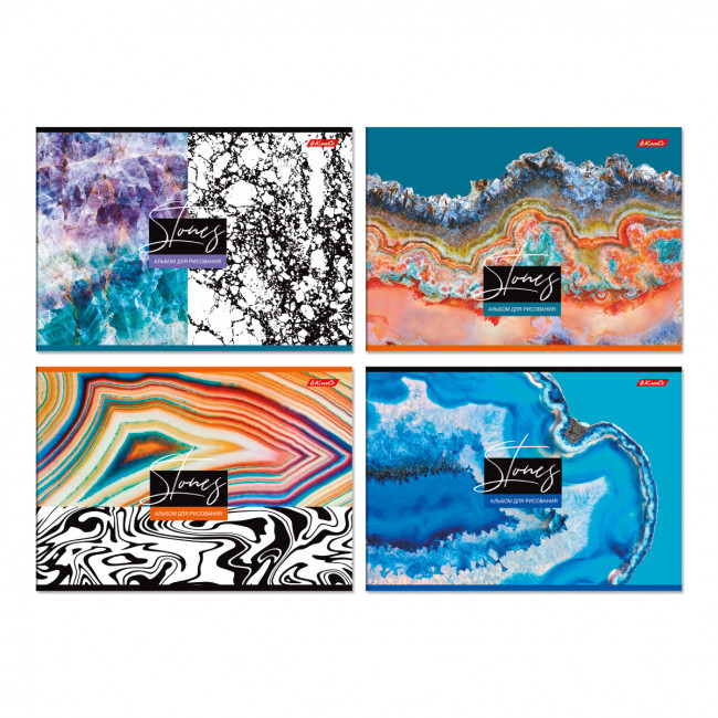 Альбом для рисования А4 40л склейка "Каменный цветок" "Светоч" (4)