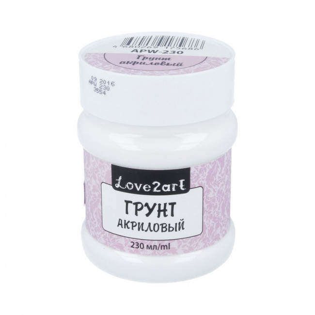 Грунт 230мл акриловый, белый, Love2art/APW-230