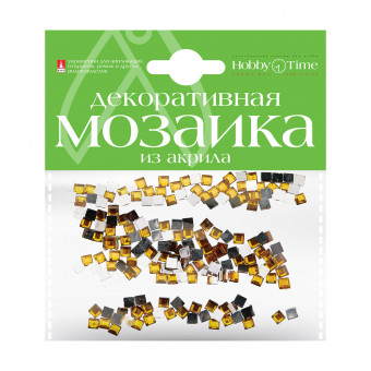 Мозаика 4х4мм декоративная из акрила, 200шт, тёмно-желтая, BV/2-335/07