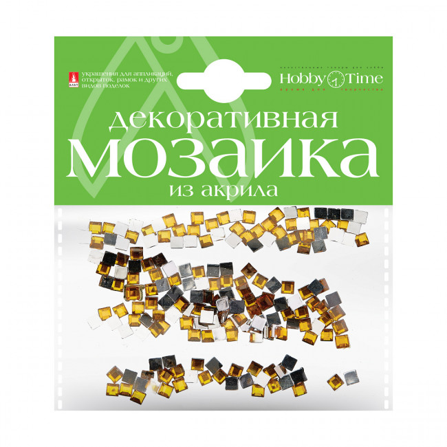 Мозаика 4х4мм декоративная из акрила, 200шт, тёмно-желтая, BV/2-335/07