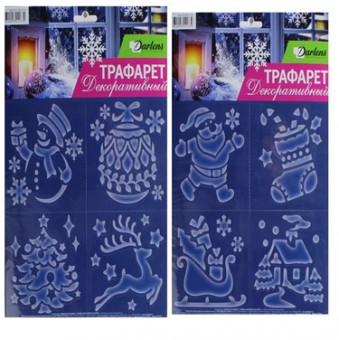 ТРАФАРЕТ ВИТРАЖНЫЙ, DARLENS, 25Х25 СМ, АССОРТИ, DL-DRL01324