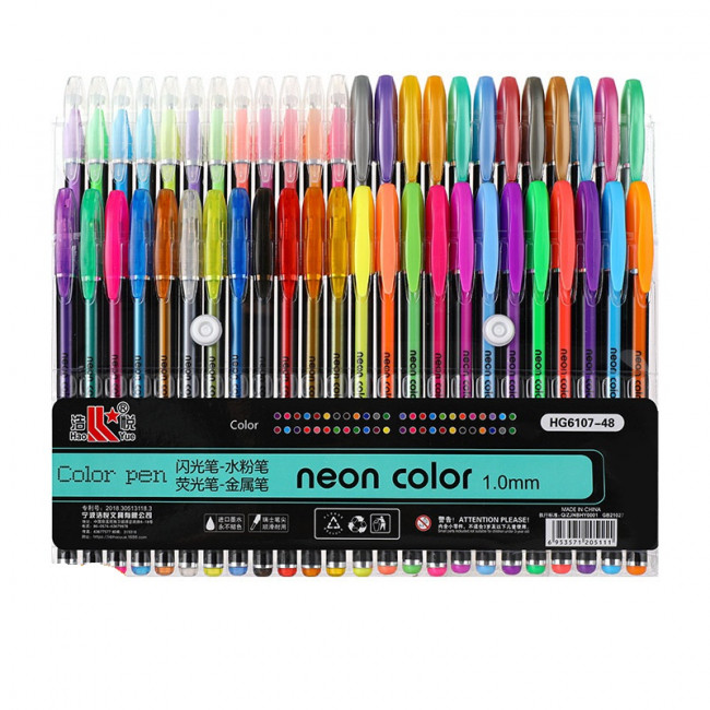 Набор гелевых ручек, 1,0мм 48цв ароматизированные, неоновые, ZUIXUA, HG6107-48