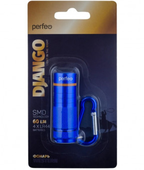 Фонарик-брелок "Django" светодиодный, синий, Perfeo