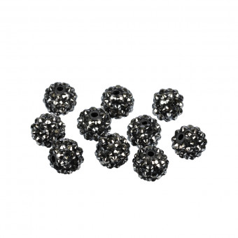 Бусина 14мм пластик, №12 т.серебро, 10шт, Zlatka/BWR-14 №12