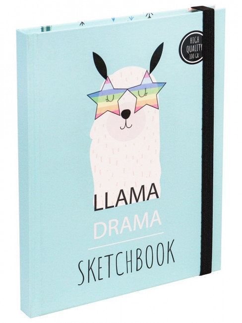 Скетчбук А5 "Лама" (7БЦ, 80 л, на резинке, 100г ) 80-1678 Скетчбук А5 "Лама" (7БЦ, 80 л, на резинке, 100г ) 80-1678