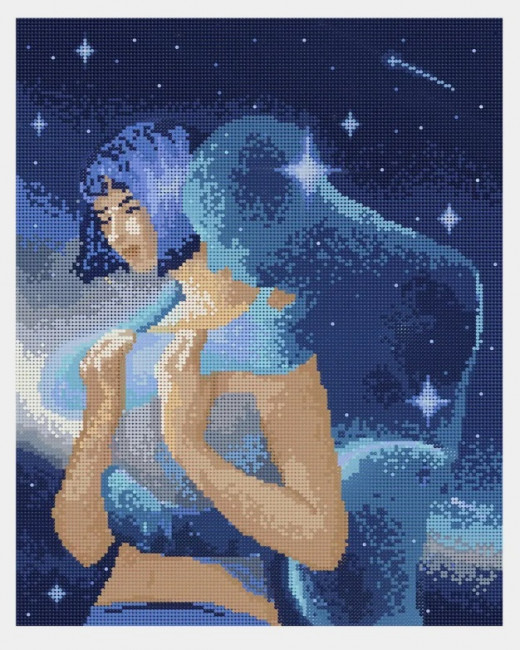 Алмазная мозаика 40*50 на подрамнике "Сквозь пространство", полная выкладка, ALM050