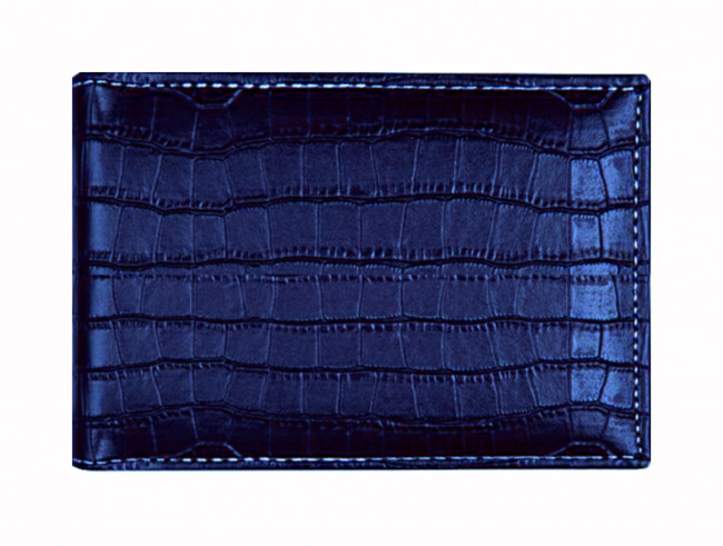 Визитница 100 ммx65 мм "Wild" на 20 карточек, твердая обложка из искусственной кожи, отстрочка, в подарочной коробке, темно-синяя, deVENTE