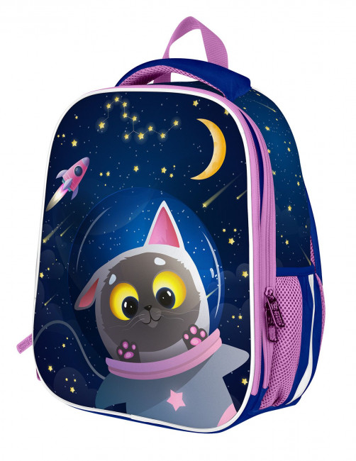 Рюкзак подрост. Schoolformat ERGONOMIC LIGHT 3 SPACE CAT 19 л синий 38х29х18 жестк. каркас 1 отд. молния д/девочек Рюкзак подрост. Schoolformat ERGONOMIC LIGHT 3 SPACE CAT 19 л синий 38х29х18 жестк. каркас 1 отд. молния д/девочек