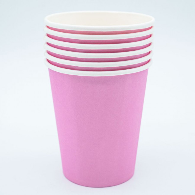 Стаканы 250мл бумажные, пастель розовый, 6шт, Микрос/Ч48630