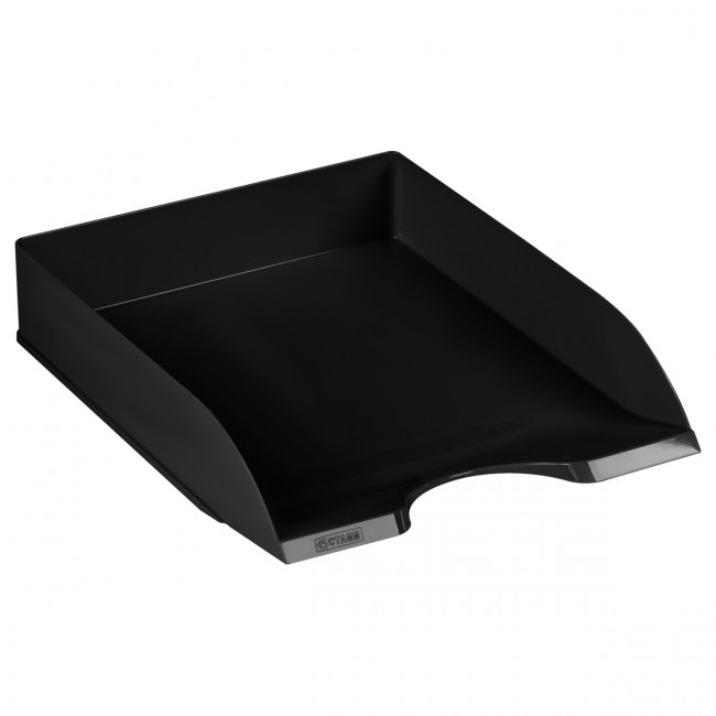 Лоток L 250мм для бумаг, горизонтальный "Дельта", черный, СТАММ/ЛТГ-30460 (6)