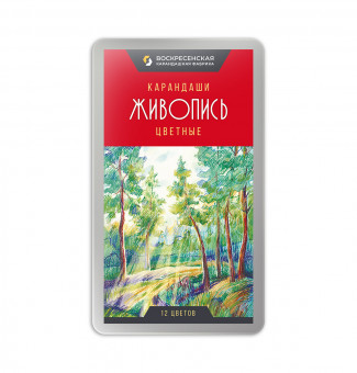 Набор цветных карандашей 12цв заточеные в металлической коробке "Живопись", ВКФ/JIV-CPM-1012 (2) Набор цветных карандашей 12цв заточеные в металлической коробке "Живопись", ВКФ/JIV-CPM-1012 (2)