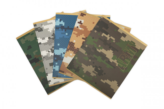 Тетрадь А5 48л клетка скоба "Камуфляж бежевый" "Светоч" (10)