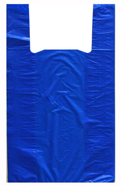 Пакет ПНД майка синяя без печати