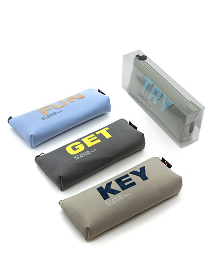 Пенал   CK-45 "С надписью" косметичка, текстиль, цвета ассорти, в упаковке ПВХ (1/4/288)