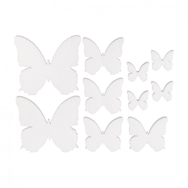 Заготовка для декора 40-120мм 20 х18 х 2.5см "Бабочки",10шт, пенополистирол, Love2art №01  DPZ-49