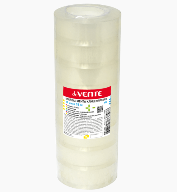 Клейкая лента канцелярская deVENTE 18 ммx33 м 35 мкм
