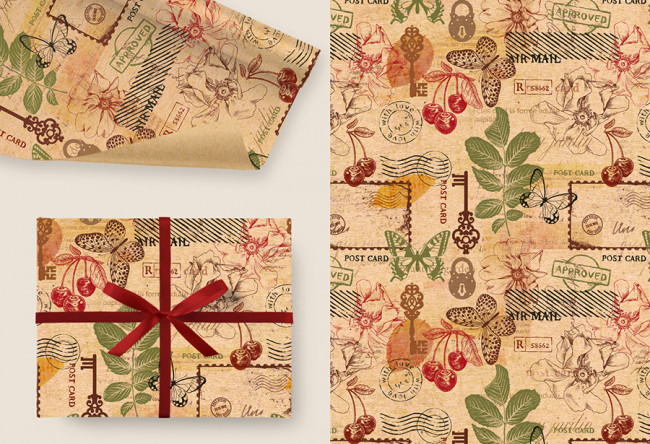 Бумага крафт 78гр/м2, 100см х 70см, Гербарий (5 лист/рул.)