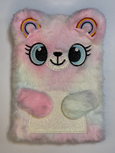 Блокнот детский А5 80л клетка"Коала", меховая обложка с апликацией, MAG-1641