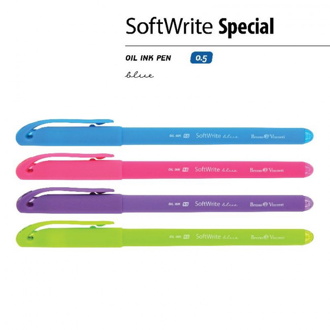 Ручка шариковая 0,5мм синяя "SoftWrite. Special", BV/20-0090 (24)
