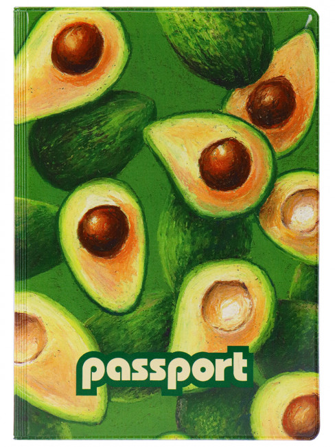 Обложка на паспорт "Зеленый авокадо" (ПВХ) ОП-7147
