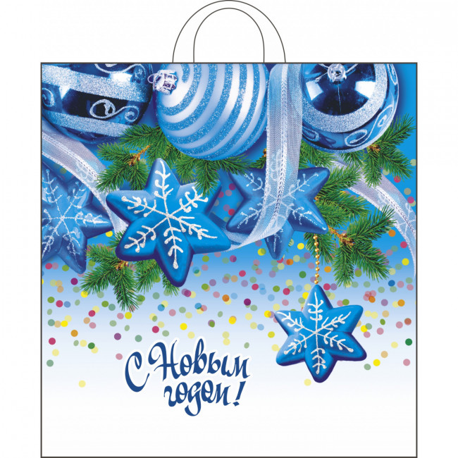 Пакет ПВД петлевой (40*42) 45 мкм "Звёздный декор" упк.25шт. Пакет ПВД петлевой (40*42) 45 мкм "Звёздный декор" упк.25шт.