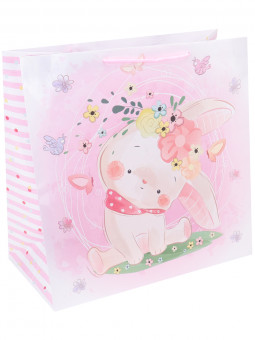 Пакет подарочный с глянцевой ламинацией  45х45х21 см Милая зая , 157 г  ППК-2519