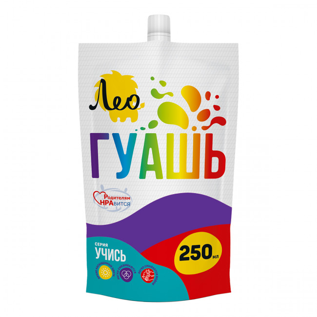 Краска гуашь 250мл, фиолетовая, Учись Лео/LGD-250 №409